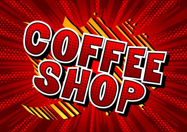 Coffee Shop Illustrée Vectorielle Style Phrase — Image vectorielle