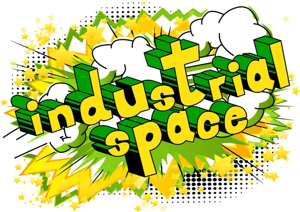 Industrial Space Vector Illustrated Comic Book Style Phrase — Stock Vector