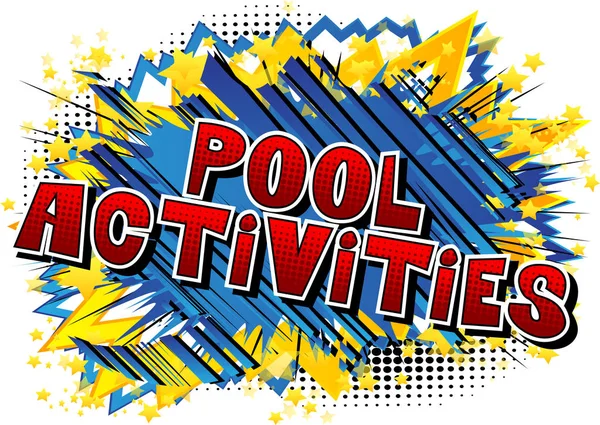 Pool Actividades Vector Ilustrado Cómic Estilo Frase — Archivo Imágenes Vectoriales
