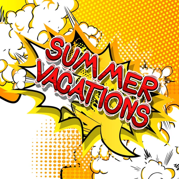 Vacaciones Verano Vector Ilustrado Cómic Estilo Frase — Archivo Imágenes Vectoriales