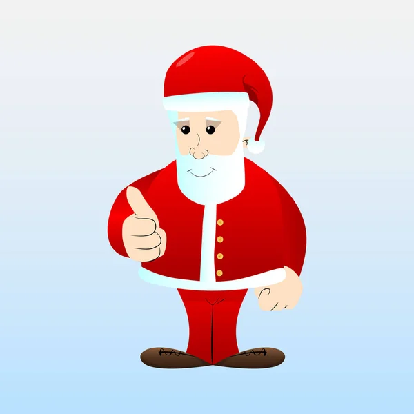 Santa Claus Ropa Roja Con Barba Blanca Haciendo Pulgares Hacia — Vector de stock