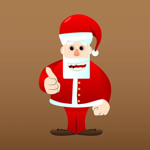 Santa Claus His Red Clothes White Beard Making Thumbs Sign — Stock Vector