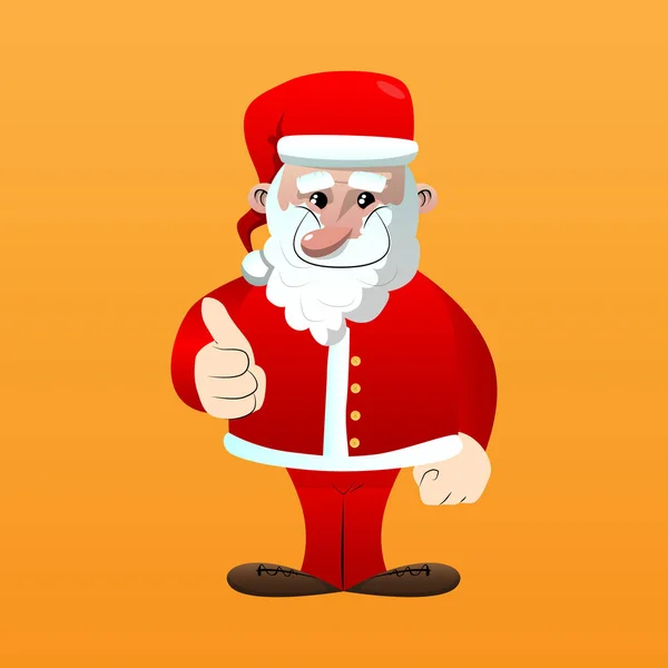 Santa Claus His Red Clothes White Beard Making Thumbs Sign — Stock Vector
