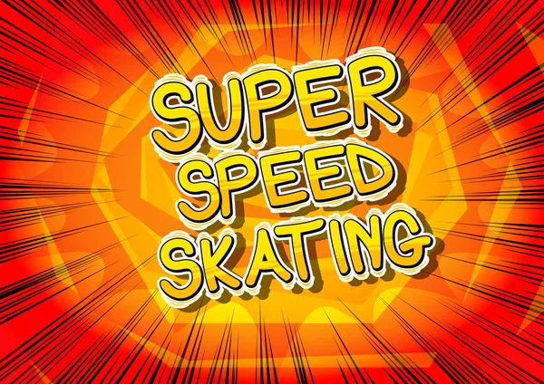 スーパー スピード スケート ベクトル イラスト コミック スタイル フレーズ — ストックベクタ