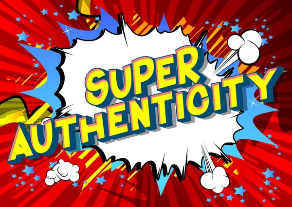 Super Authenticité Vecteur Illustré Style Phrase — Image vectorielle