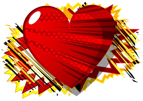 Vetor Ilustrado Coração Estilo Quadrinhos Símbolo Amor Abstrato Ícone Sinal —  Vetores de Stock