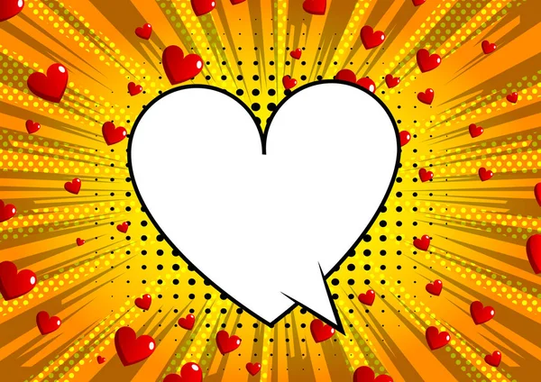 Vetor Ilustrado Coração Estilo Quadrinhos Símbolo Amor Abstrato Ícone Sinal —  Vetores de Stock