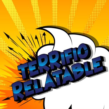 Müthiş Relatable - vektör resimli çizgi roman tarzı ifade.