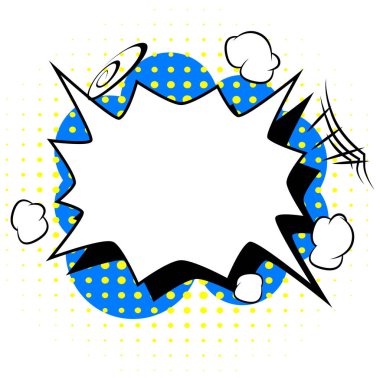 Vektör çizgi roman patlama. Çizgi roman tarzı karikatür konuşma balonu beyaz arka plan üzerinde izole metin için.