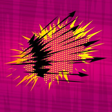 Vektör çizgi roman patlama. Çizgi roman tarzı çizgi film arka plan metni.