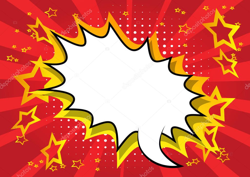 Vector comic book explosion. Comic style cartoon background for your text.