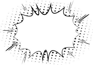 Vektör çizgi roman patlama, boş kabarcık. Çizgi roman tarzı çizgi film arka plan metni.