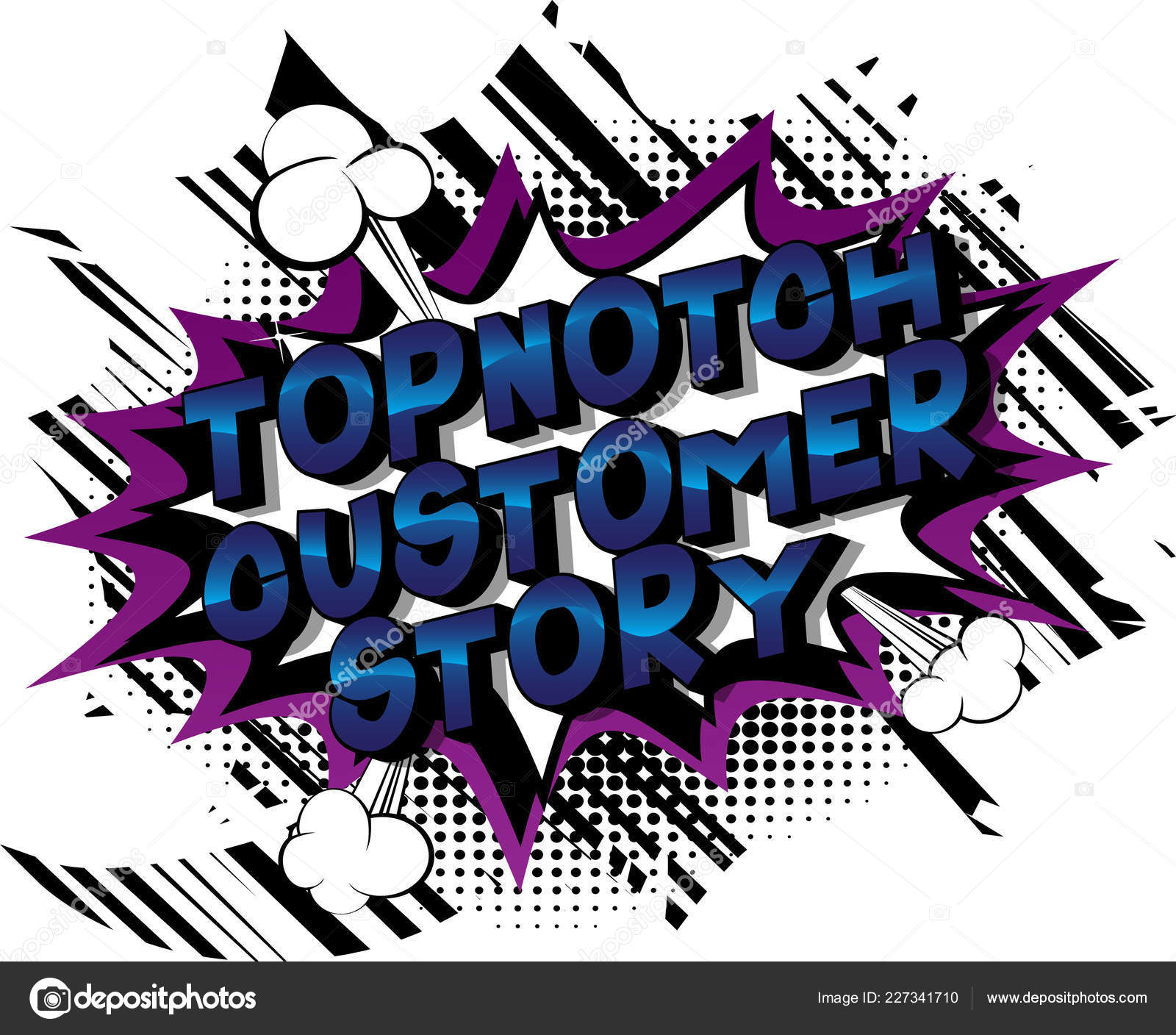 Topnotch Customer Story Векторная Иллюстрированная Фраза Стиле.