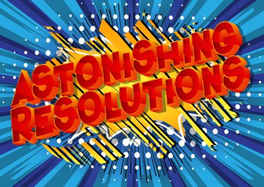 Şaşırtıcı Çözümler - Soyut arkaplanda Vektör resimli çizgi roman tarzı ifade.