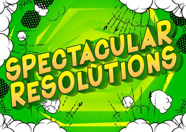 Olağanüstü Çözümler - Soyut arkaplanda Vektör resimli çizgi roman tarzı ifade.