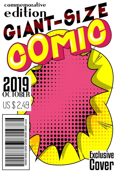 Bewerkbare Comic Book Cover Met Abstracte Achtergrond Vector Illustratie Stijl — Stockvector