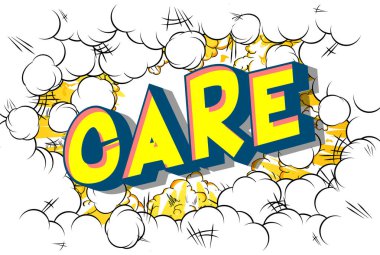 Bakım - vektör resimli çizgi roman tarzı ifade.