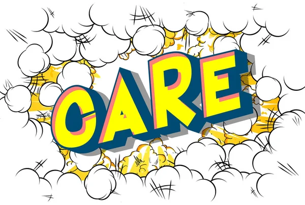 Bakım - vektör resimli çizgi roman tarzı ifade.