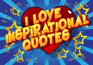 Ben aşk Inspirational alıntı - vektör resimli çizgi roman tarzı ifade.