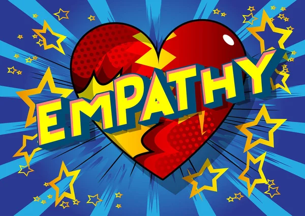 Empathy Frase Stile Fumetto Illustrata Vettoriale Sfondo Astratto — Vettoriale Stock