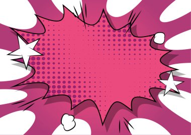 Vektör retro komik arka plan, pop sanat vintage tarzı resimli.