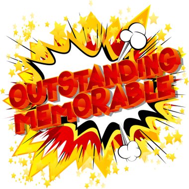 Üstün Memorable - vektör resimli çizgi roman tarzı ifade arka plan üzerinde.