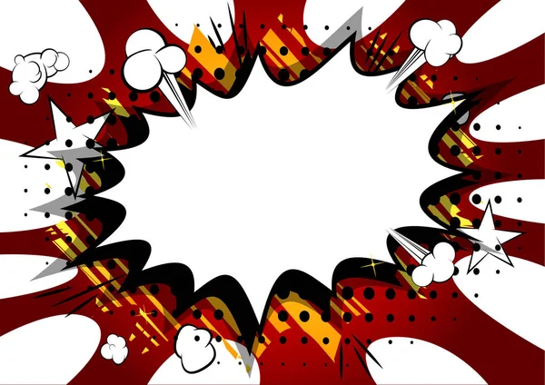 Fond Bande Dessinée Rétro Illustré Vectoriel Avec Grande Bulle Explosion — Image vectorielle