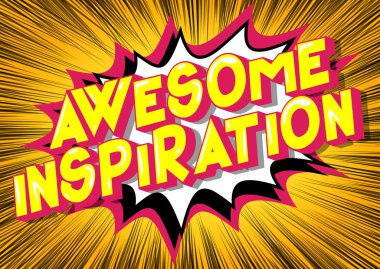 Müthiş ilham - vektör resimli çizgi roman tarzı ifade arka plan üzerinde.