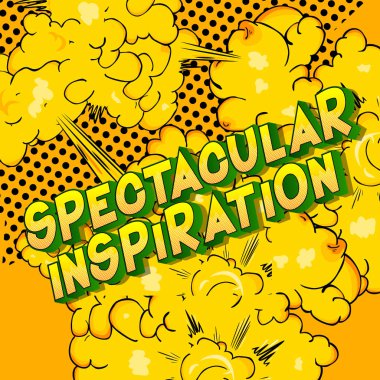 Muhteşem ilham - vektör resimli çizgi roman tarzı ifade arka plan üzerinde.