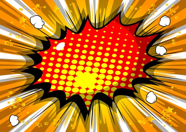 Vektor Illustriert Retro Comic Hintergrund Mit Großen Bunten Explosion Blase — Stockvektor