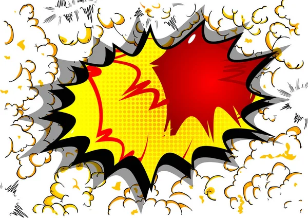 Vector Illustrated Retro Comic Book Background Big Colorful Explosion Bubble — Stock Vector