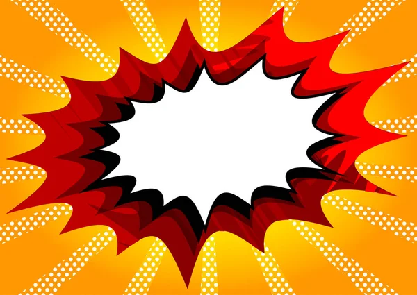 ベクトル図レトロ漫画の背景に大きな空白の爆発バブル ポップアートヴィンテージスタイルの背景 — ストックベクタ