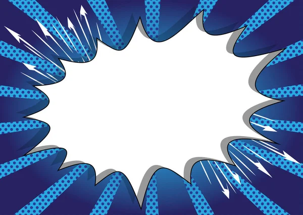 Vector Illusztrált Retro Képregény Nagy Üres Robbanás Buborék Kék Háttér — Stock Vector