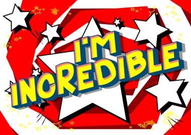 İnanılmaz - vektör resimli çizgi roman tarzı ifade arka plan üzerinde olduğumu.