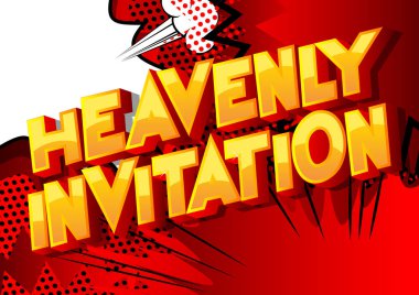 Heavenly Invitation - Soyut arka plan vektör resimli çizgi roman tarzı ifade.