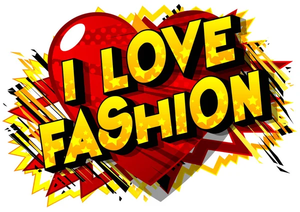 Love Fashion Vector Ilustrado Frase Estilo Quadrinhos Fundo Abstrato —  Vetores de Stock