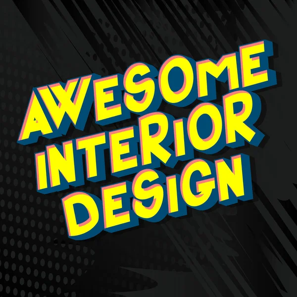 Awesome Interieur Design Vector Geïllustreerd Comic Book Stijl Zinsdeel Abstracte — Stockvector
