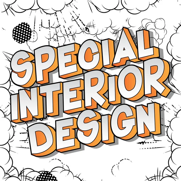 Speciale Interieur Design Vector Geïllustreerd Comic Book Stijl Zinsdeel Abstracte — Stockvector