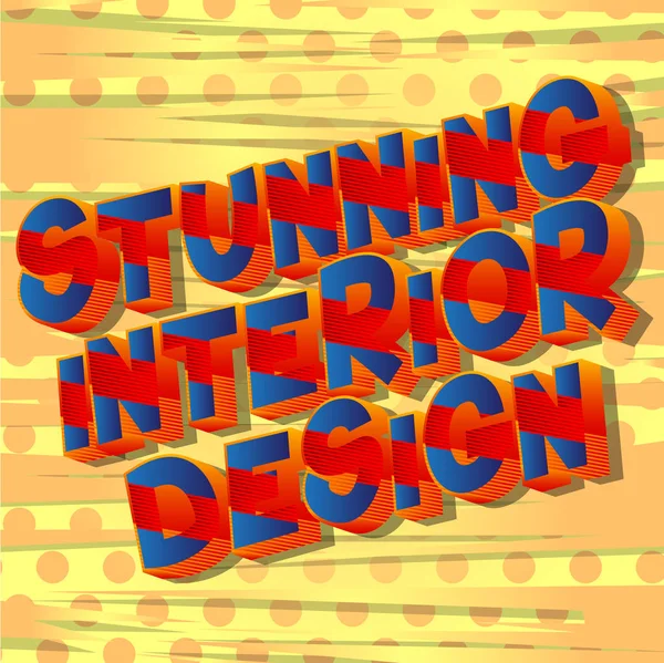 Prachtig Interieur Design Vector Geïllustreerde Comic Book Stijl Zinsdeel Abstracte — Stockvector