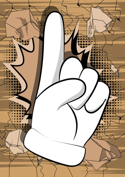 Vektor Cartoon Hand Die Einen Punkt Macht Illustrierter Handausdruck Geste — Stockvektor