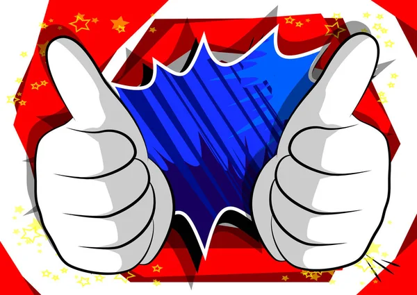 Vector Cartoon Hands Making Thumbs Sign Illustrated Hand Expression Gesture — Stock Vector