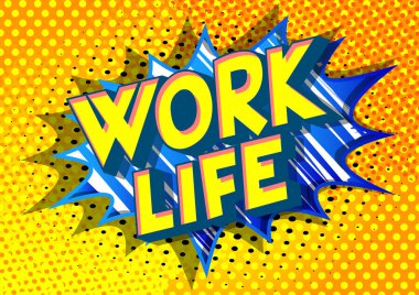 İş hayatı - vektör arka plan üzerinde çizgi roman tarzı ifade resimli.