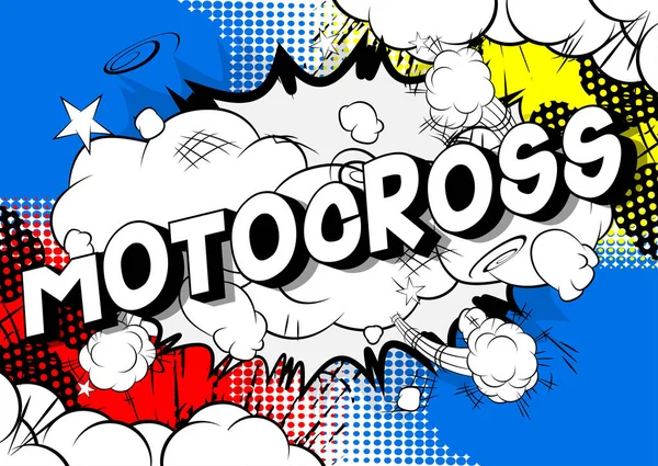 Motocross Vektor Illusztrált Képregény Stílus Kifejezés Absztrakt Háttér — Stock Vector