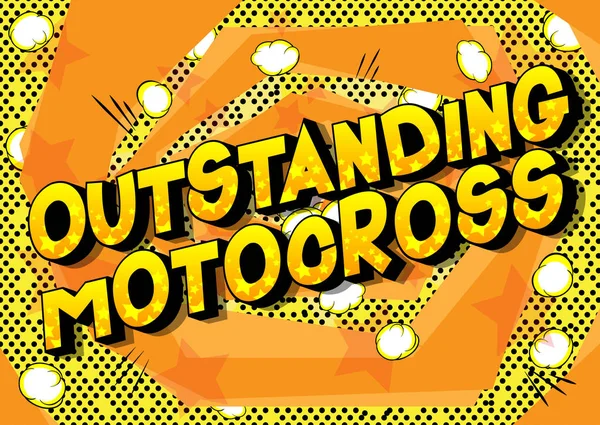 Kiemelkedő Motocross Vektor Illusztrált Képregény Stílus Kifejezés Absztrakt Háttér — Stock Vector