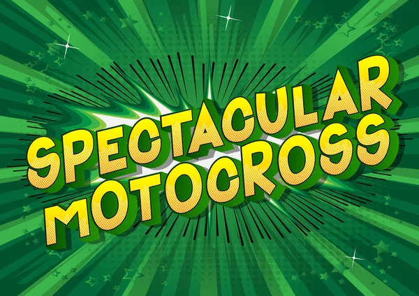 Látványos Motocross Vektor Illusztrált Képregény Stílus Kifejezés Absztrakt Háttér — Stock Vector