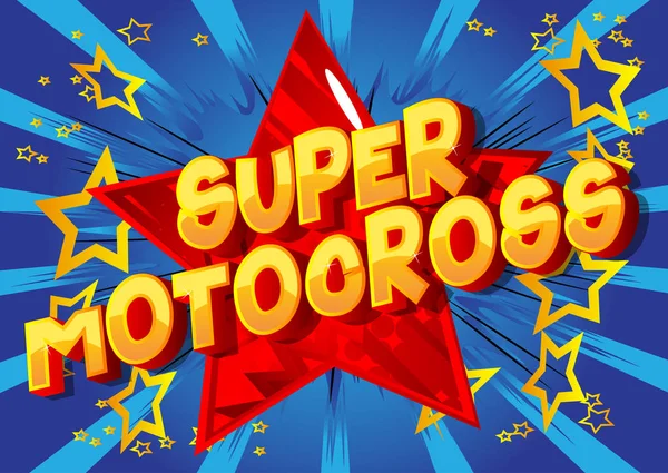 Super Motokrossz Vektor Illusztrált Képregény Stílus Kifejezés Absztrakt Háttér — Stock Vector