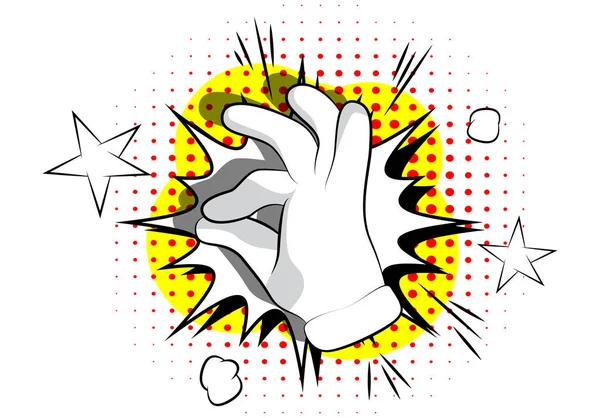 Mano Dibujos Animados Vectorial Mostrando Señal Signo Mano Ilustrado Sobre — Vector de stock