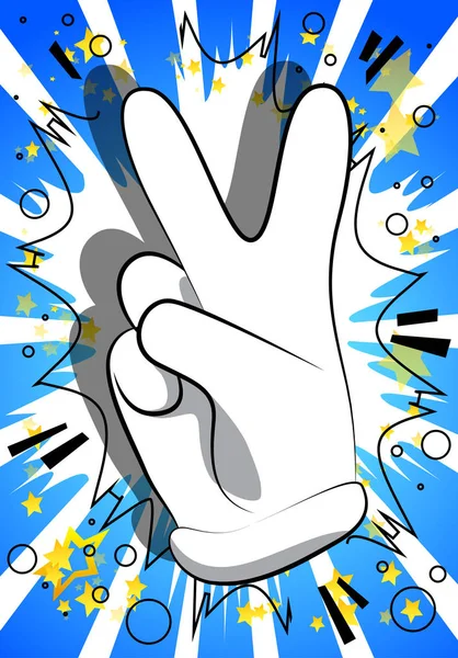 Karykatura Wektorowa Pokazująca Znak Ilustrowany Znak Dłoni Tle Komiksu — Wektor stockowy