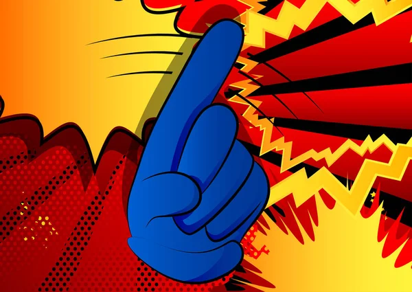 Vektorkarikatur Die Mit Dem Finger Nein Sagt Illustriertes Handzeichen Auf — Stockvektor