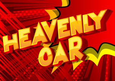 Göksel araba - vektör resimli çizgi roman tarzı ifade arka plan üzerinde.